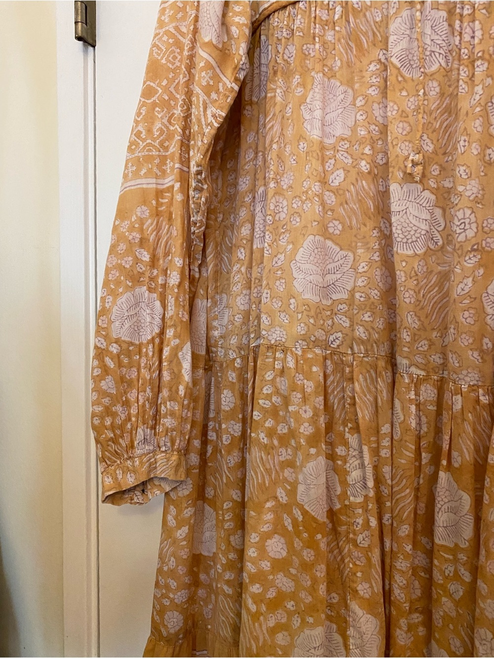 Matta Mustard and White Printed Maxi Dress - Picture 3 of 5
